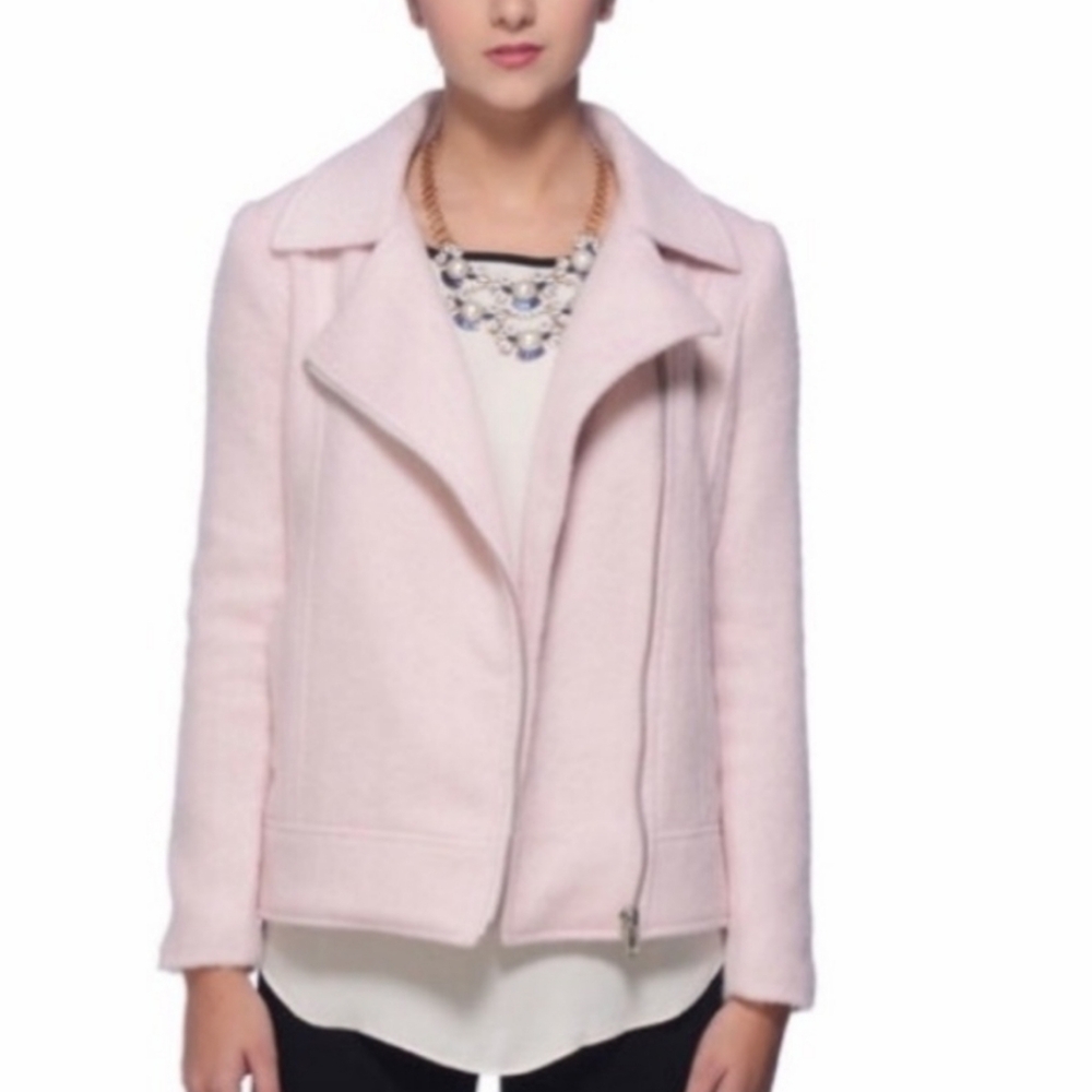 B B DAKOTA baby pink wool blend jacket